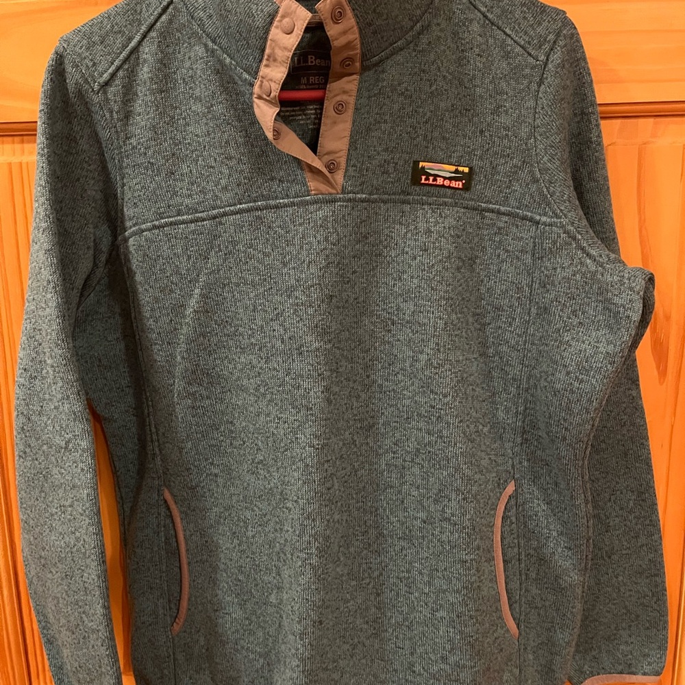 L.L. Bean Gray and Turquoise Women's Pullover